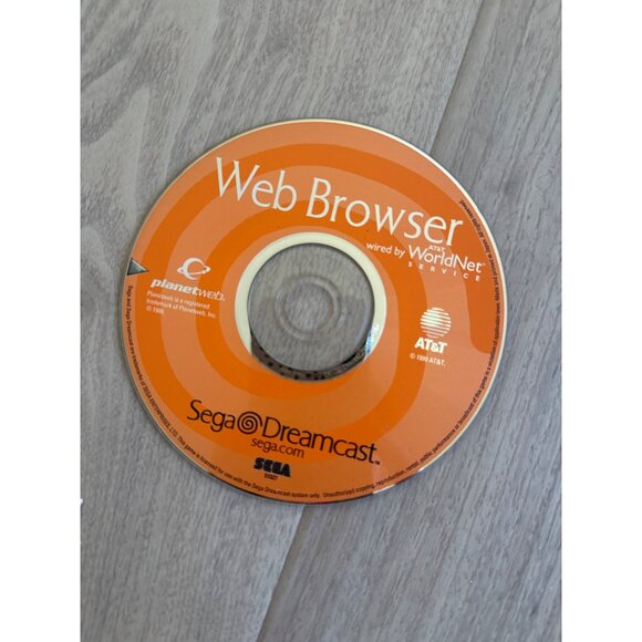 Sega Dreamcast Web Browser Disc Wired By AT&T WorldNet Service Version 2.0 Orang - Picture 1 of 2